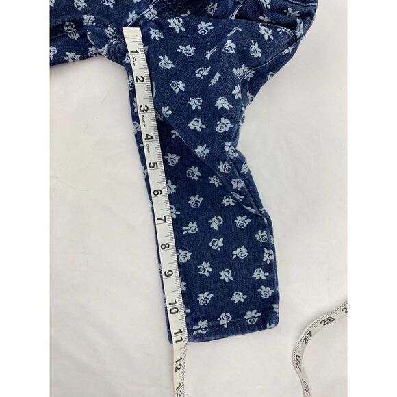 Osh Kosh B'Gosh Rose Print Jeans Blue Denim Adjustable Waist - Todder Size 2T - Picture 3 of 9